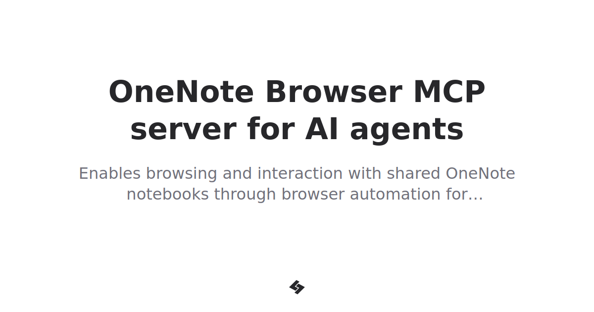 OneNote Browser MCP server for AI agents