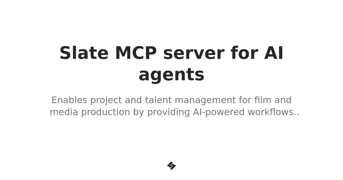 Slate MCP server for AI agents