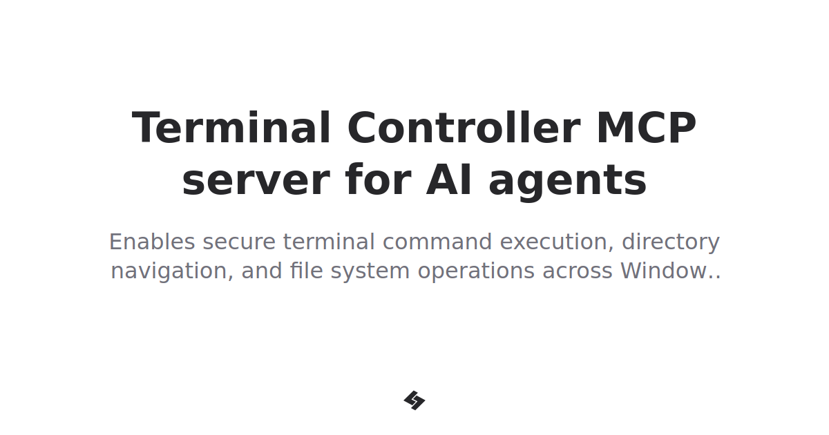 Terminal Controller MCP server for AI agents