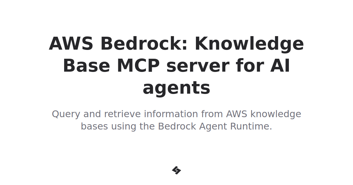 AWS Bedrock: Knowledge Base MCP server for AI agents