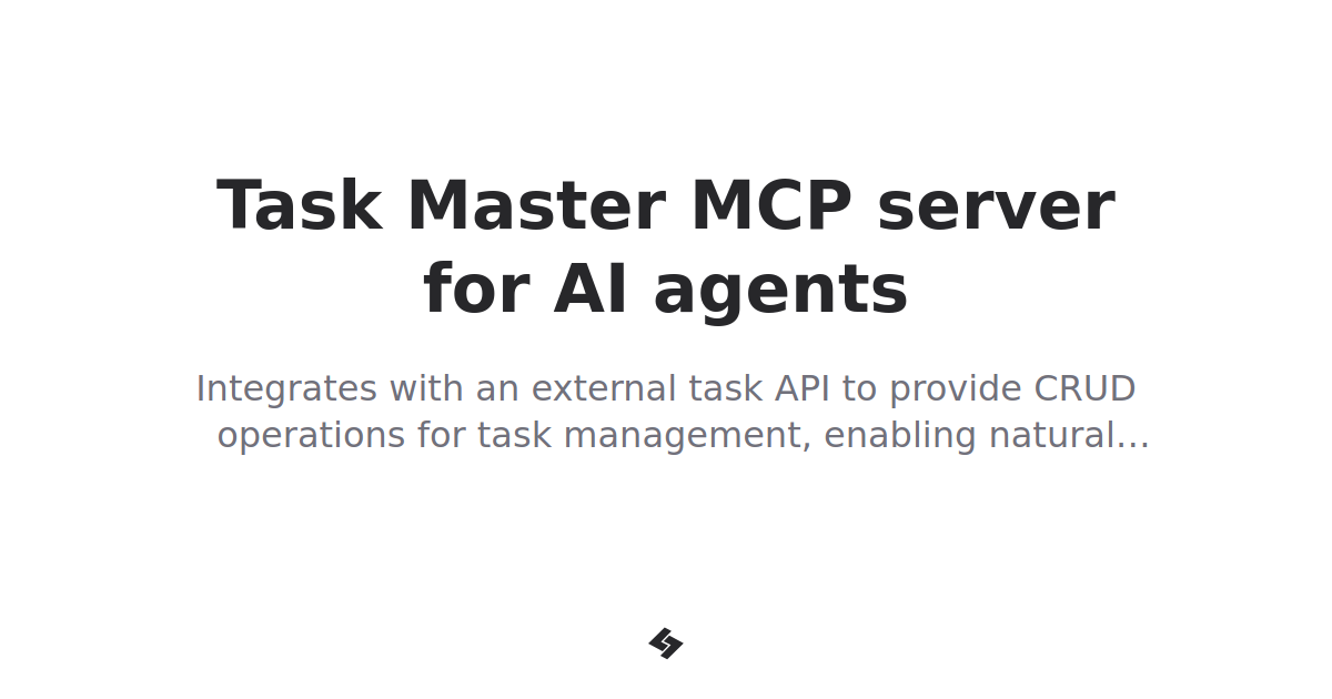 Task master mcp server for ai agents