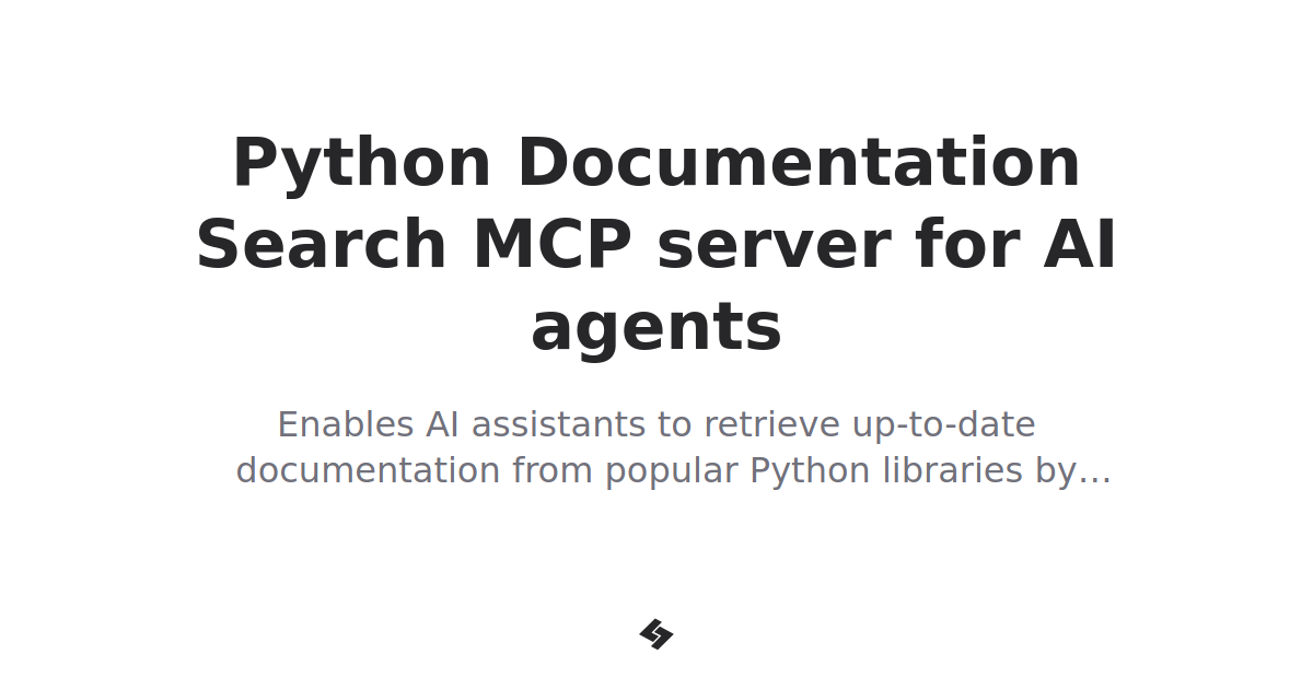 Python Documentation Search MCP server for AI agents