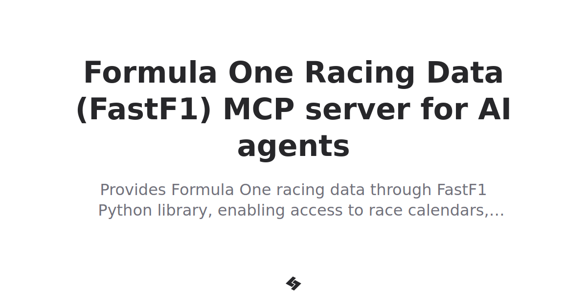Formula One Racing Data (FastF1) MCP server for AI agents
